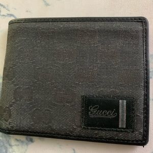 Real Men’s Gucci denim/leather GG print wallet